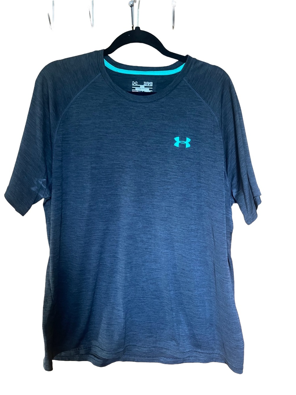 Under Armour Men’s Short-Sleeve Performance Tee - Black with Teal Logo